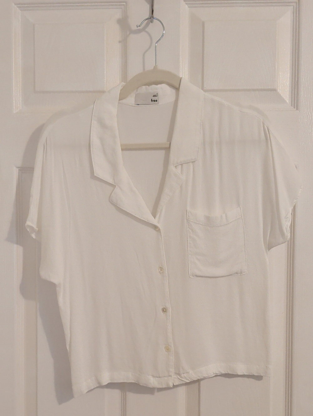 Wilfred White Short-Sleeve Button Front Top